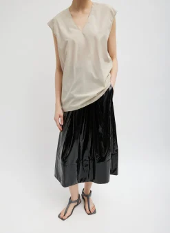 Light Weight Stretch Patent Smocking Waistband Full Skirt