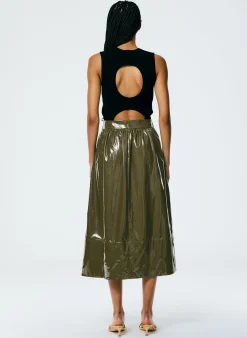Light Weight Stretch Patent Smocking Waistband Full Skirt