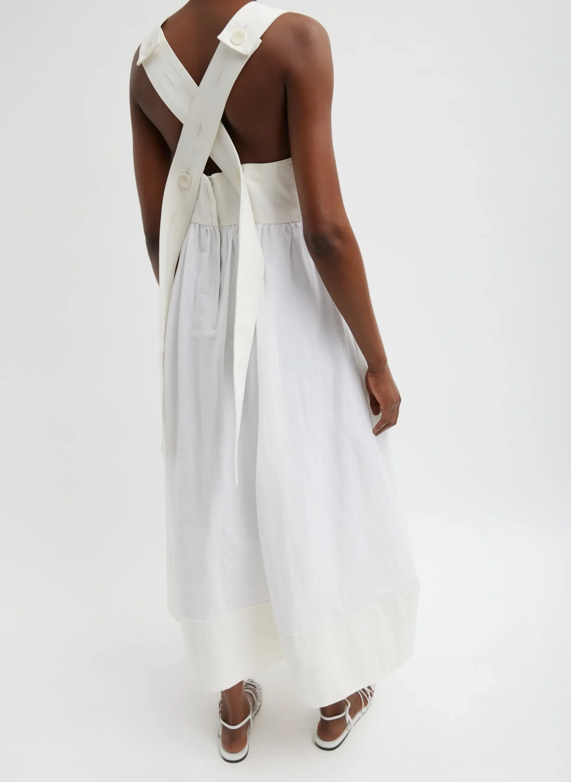 Linen Cotton Voile Sculpted Dress