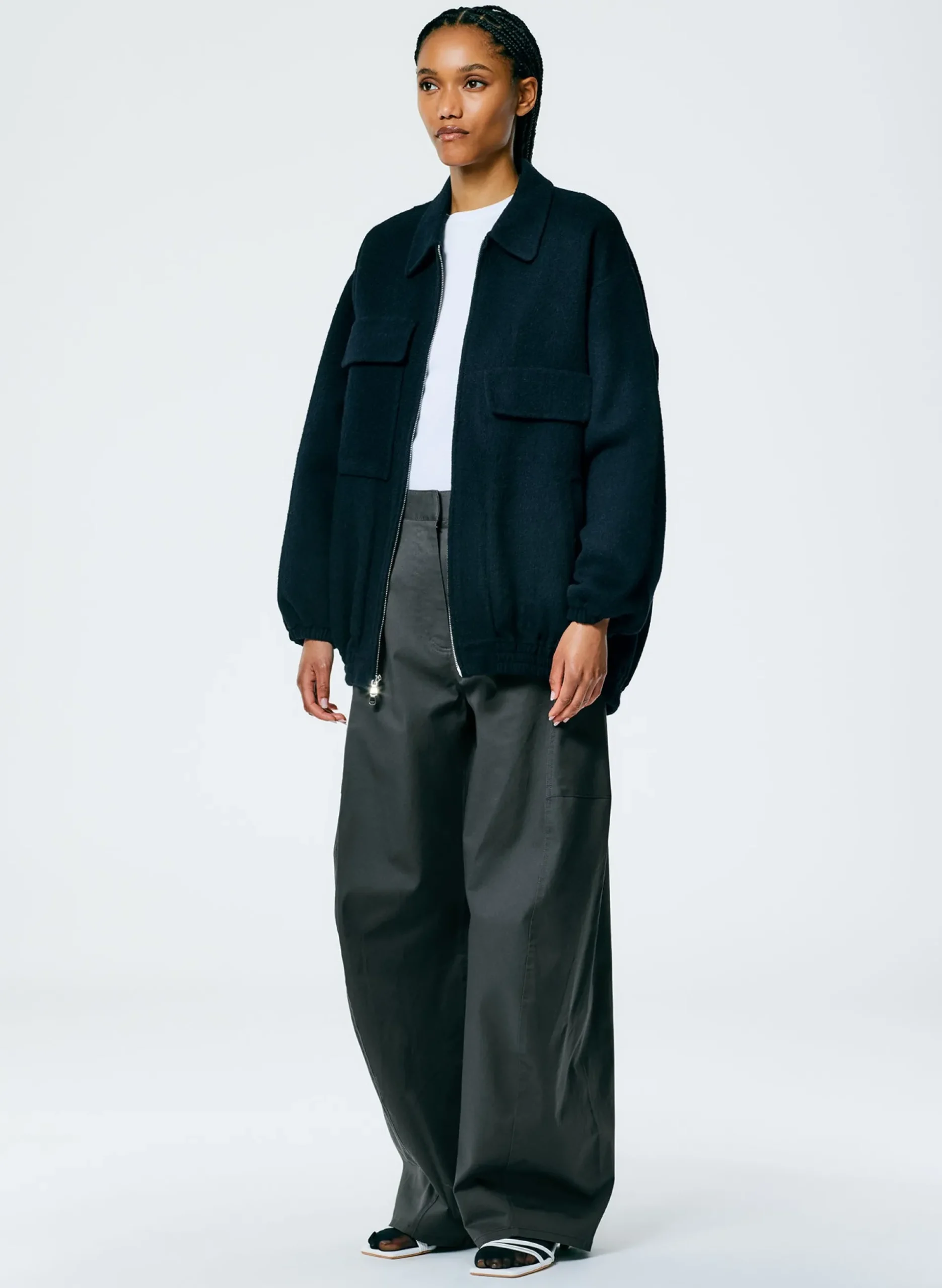 Luxe Wool Angora Oversized Bomber