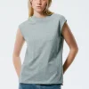Mock Neck Sleeveless T-Shirt