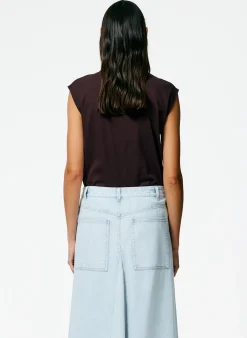 Mock Neck Sleeveless T-Shirt