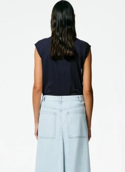 Mock Neck Sleeveless T-Shirt