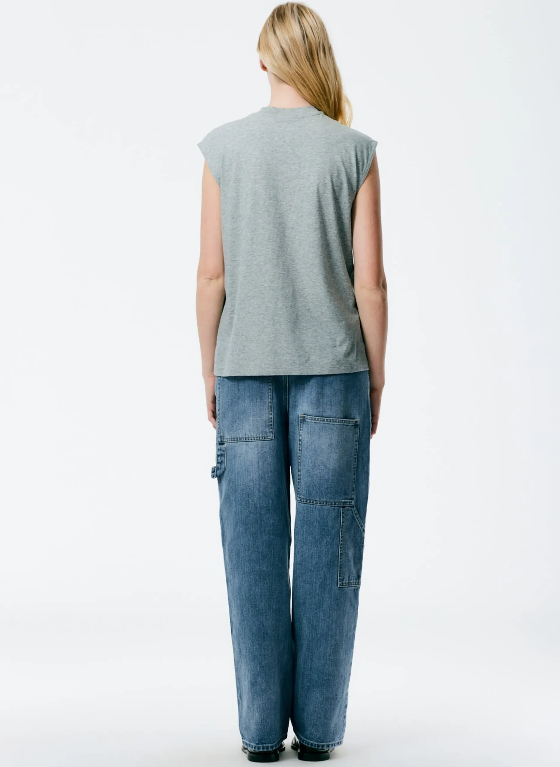 Mock Neck Sleeveless T-Shirt