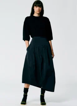 Nylon Asymmetrical Balloon Skirt