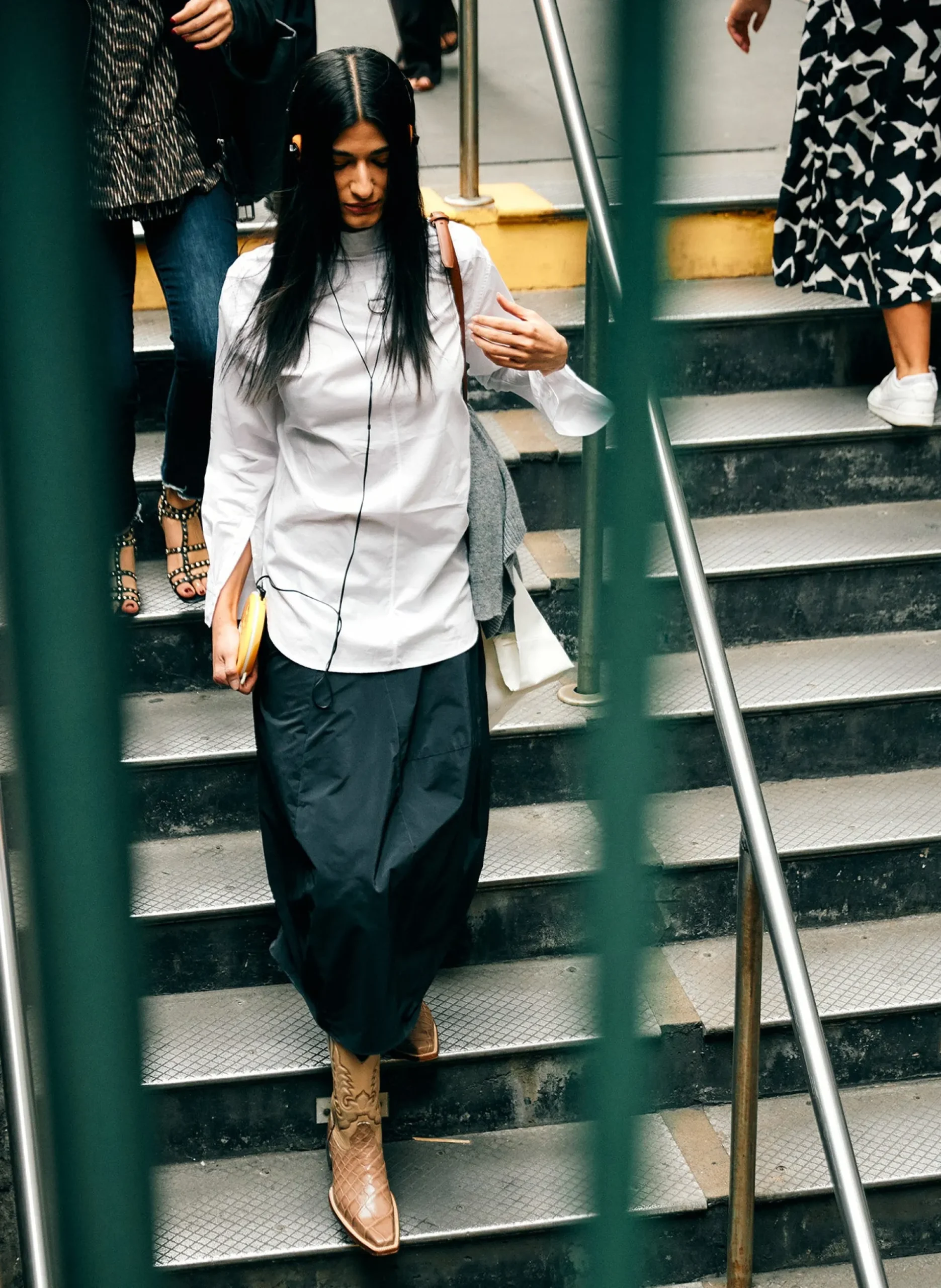 Nylon Asymmetrical Balloon Skirt