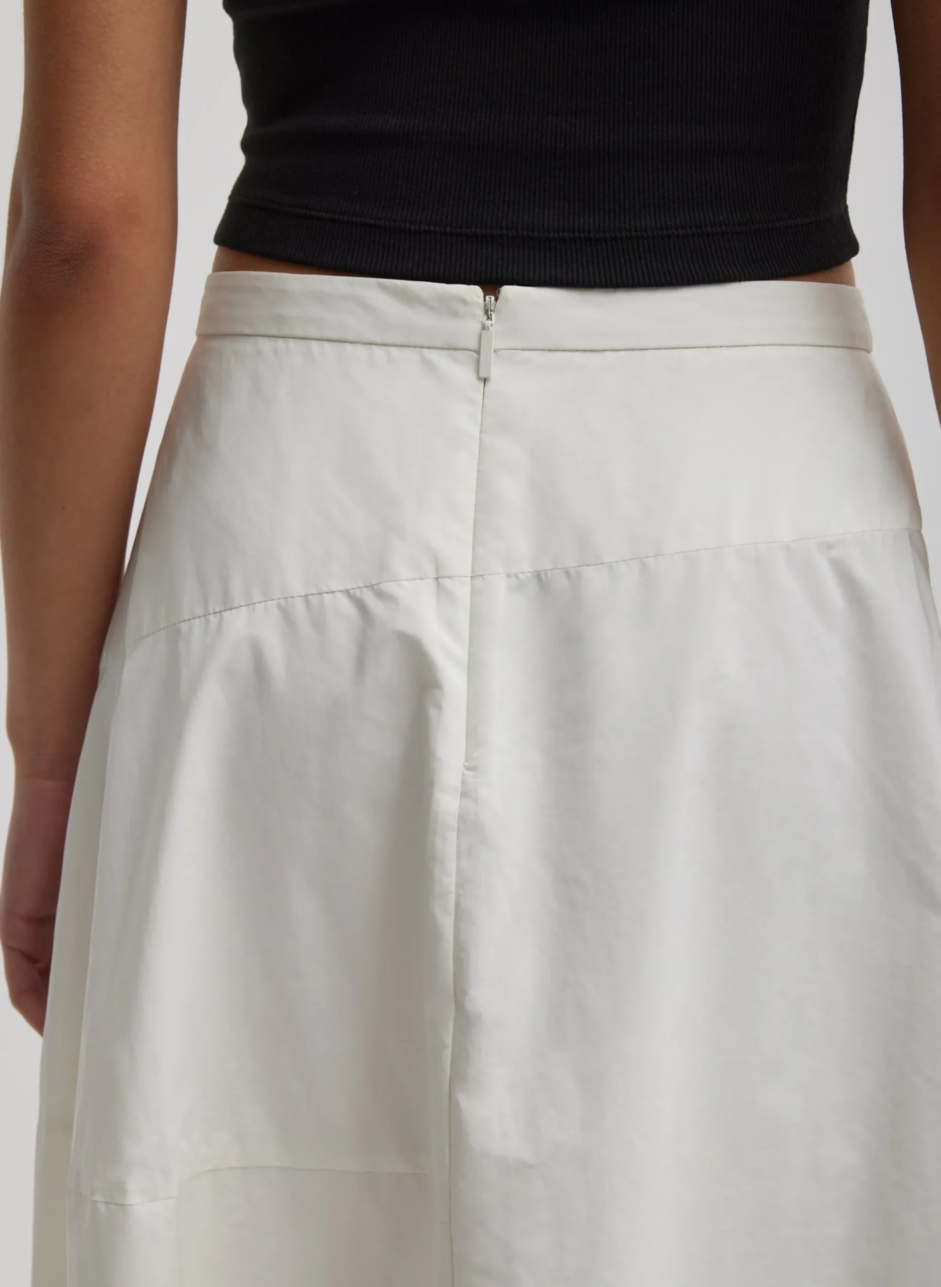 Nylon Asymmetrical Balloon Skirt