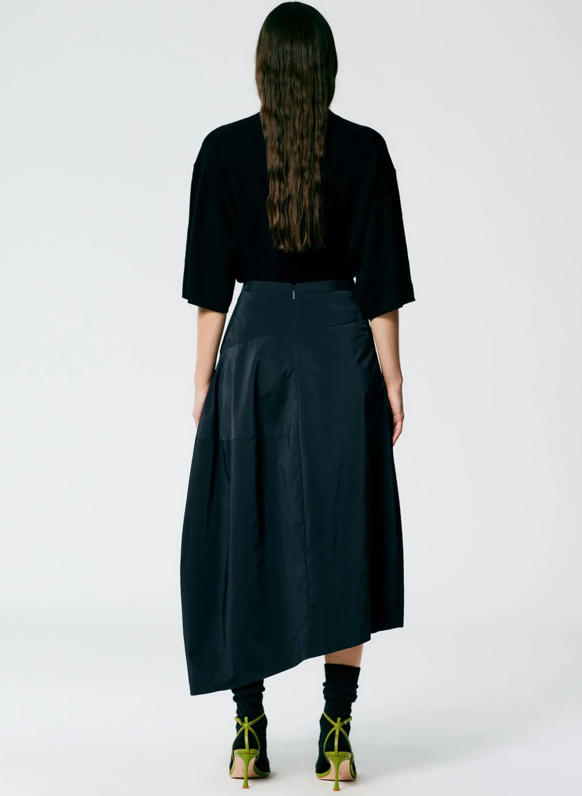 Nylon Asymmetrical Balloon Skirt