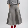 Oliver Cotton Stretch Tricotine Pintucked Skirt