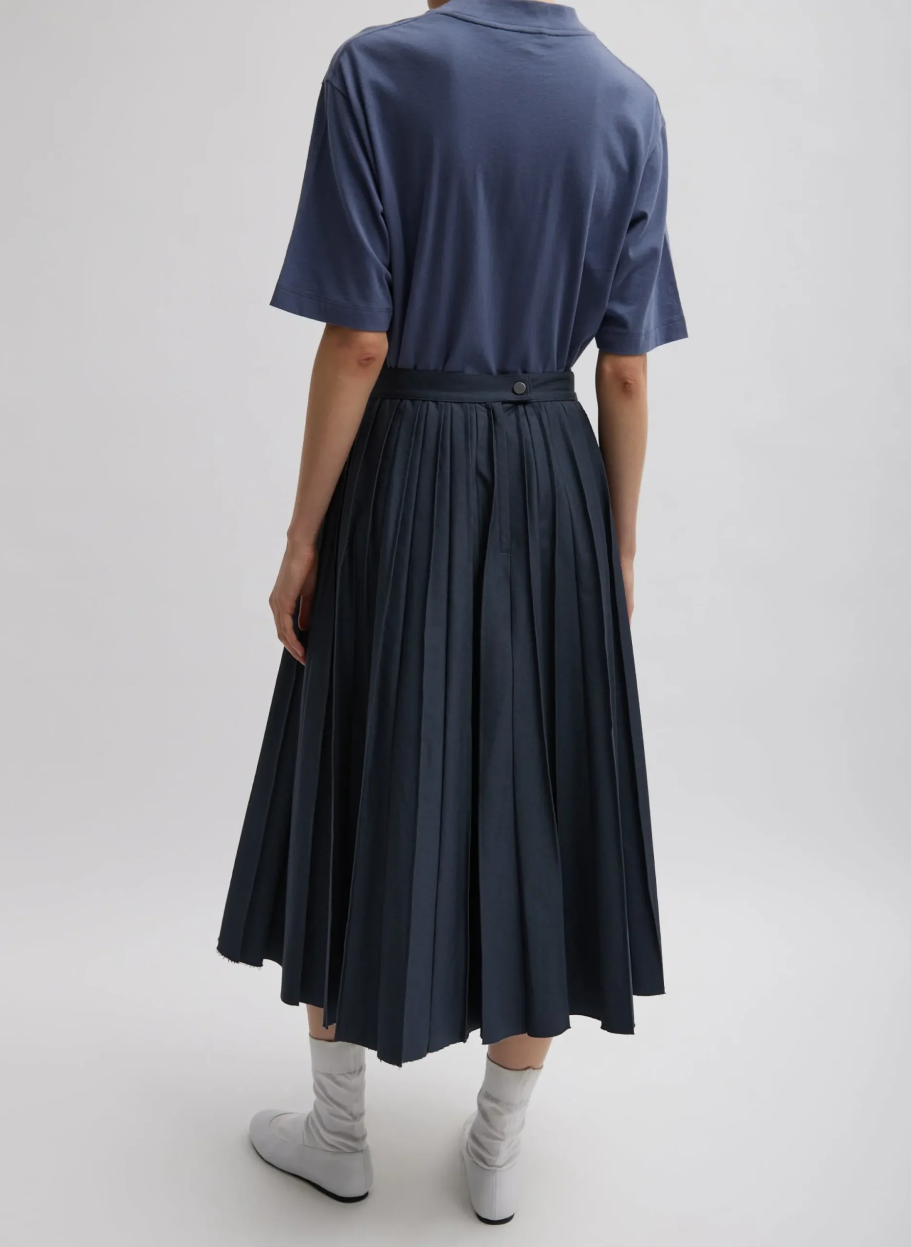 Oliver Cotton Stretch Tricotine Pintucked Skirt