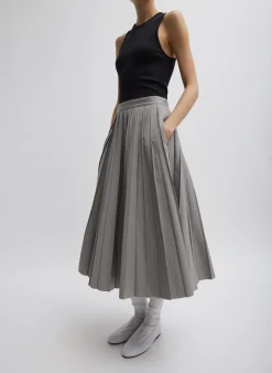 Oliver Cotton Stretch Tricotine Pintucked Skirt