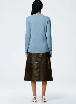 Ostrich Leather A-Line Skirt
