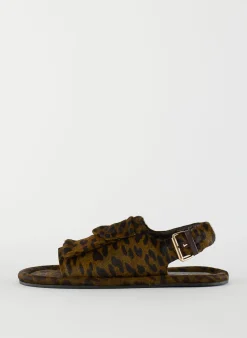 Pony Hair Calf Print Slingback Beryen Sandal