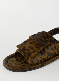 Pony Hair Calf Print Slingback Beryen Sandal