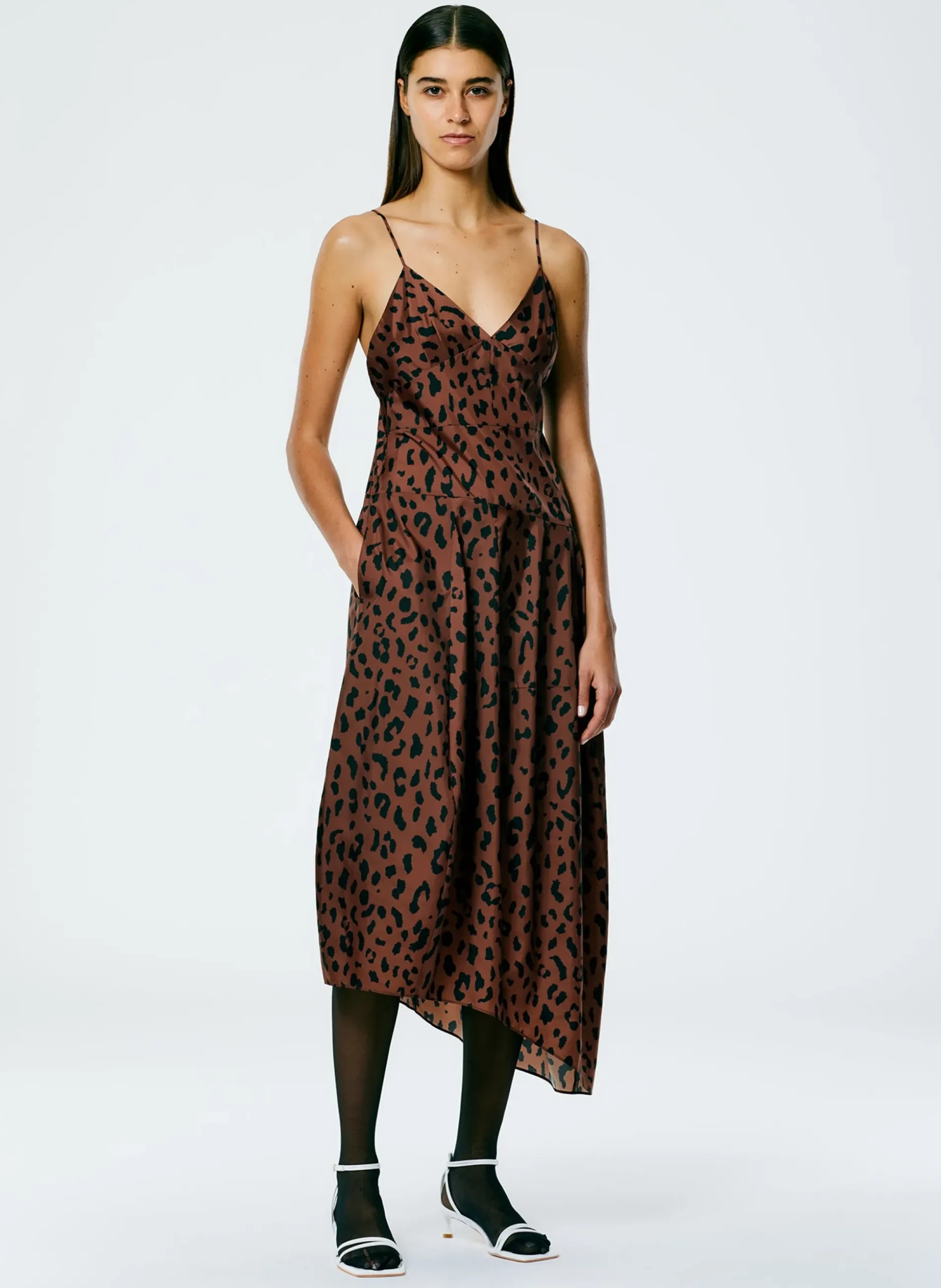 Recycled Sporty Nylon Cheetah Cami Dress