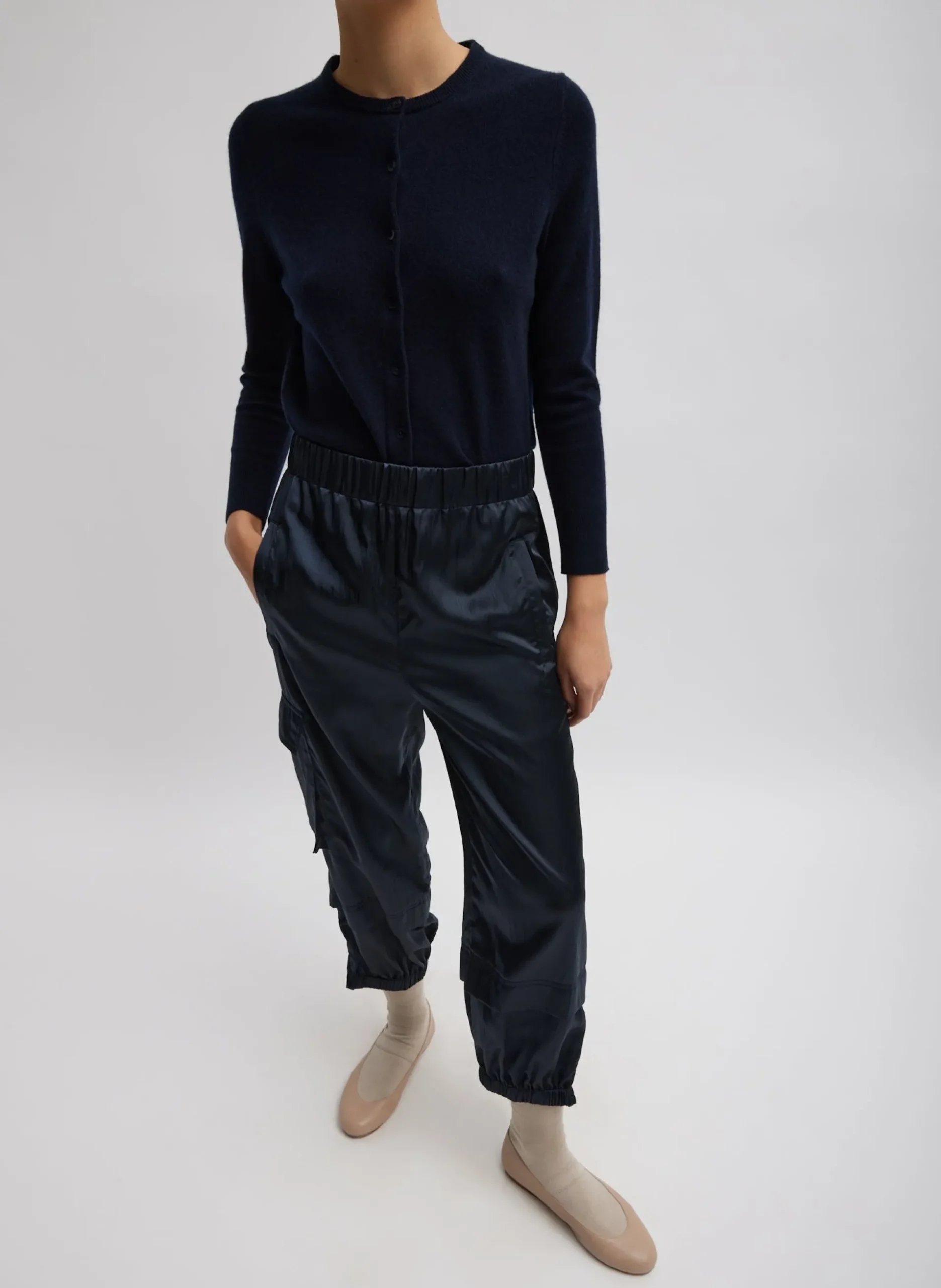 Shiny Nylon Pull On Wilt Jogger