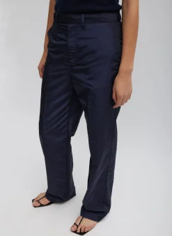 Silk Nylon Straight Leg Trouser