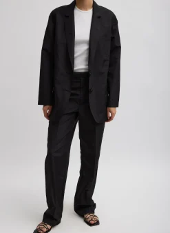 Silk Nylon Straight Leg Trouser