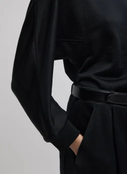 Silk Terry Sculpted Sleeve Slim Sweatshirt