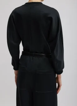 Silk Terry Sculpted Sleeve Slim Sweatshirt