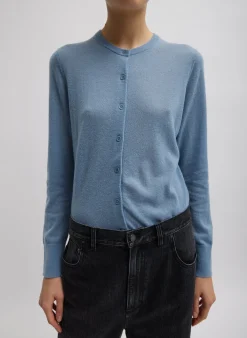 Skinlike Mercerized Wool Shrunken Cardigan