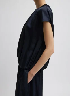 Spring Acetate Shirred Circular Dress