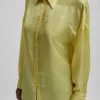 Spring Acetate Shirt With Cocoon Back