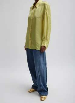 Spring Acetate Shirt With Cocoon Back