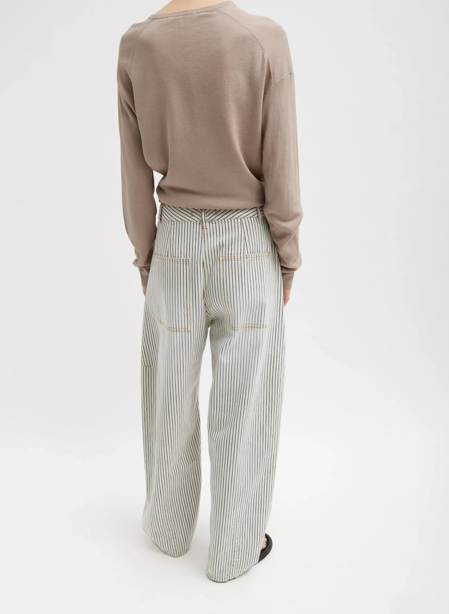 Stone Washed Striped Denim Sid Jean