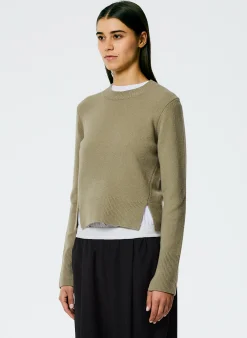 Stretch Cashmere Crewneck Pullover