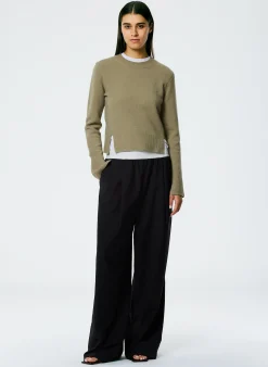 Stretch Cashmere Crewneck Pullover