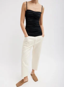 Stretch Light Weight Tech Knit Shirred Cami