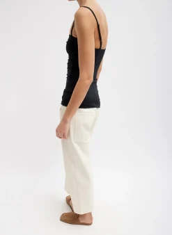 Stretch Light Weight Tech Knit Shirred Cami