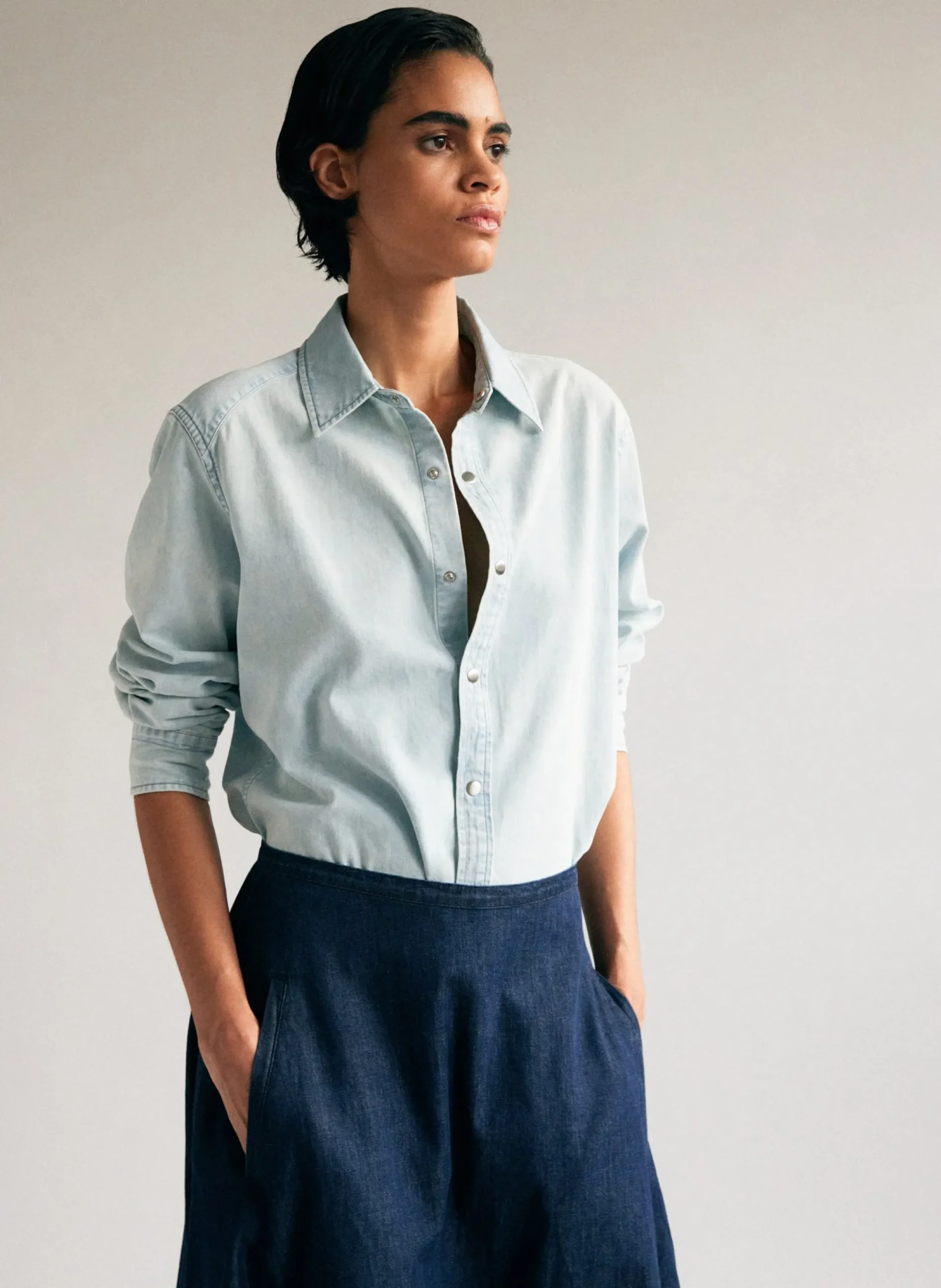 Summer Denim Charlie Slim Men's Shirt