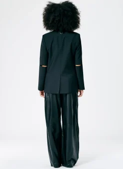 Tropical Wool Cutout Sleeve Marlon Blazer