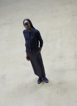 Tropical Wool Maxi Trouser Skirt