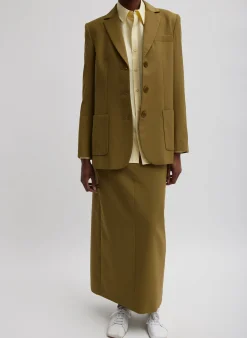 Tropical Wool Maxi Trouser Skirt