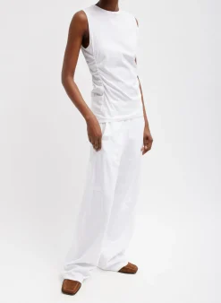 T-Shirting Shirred Crewneck Top