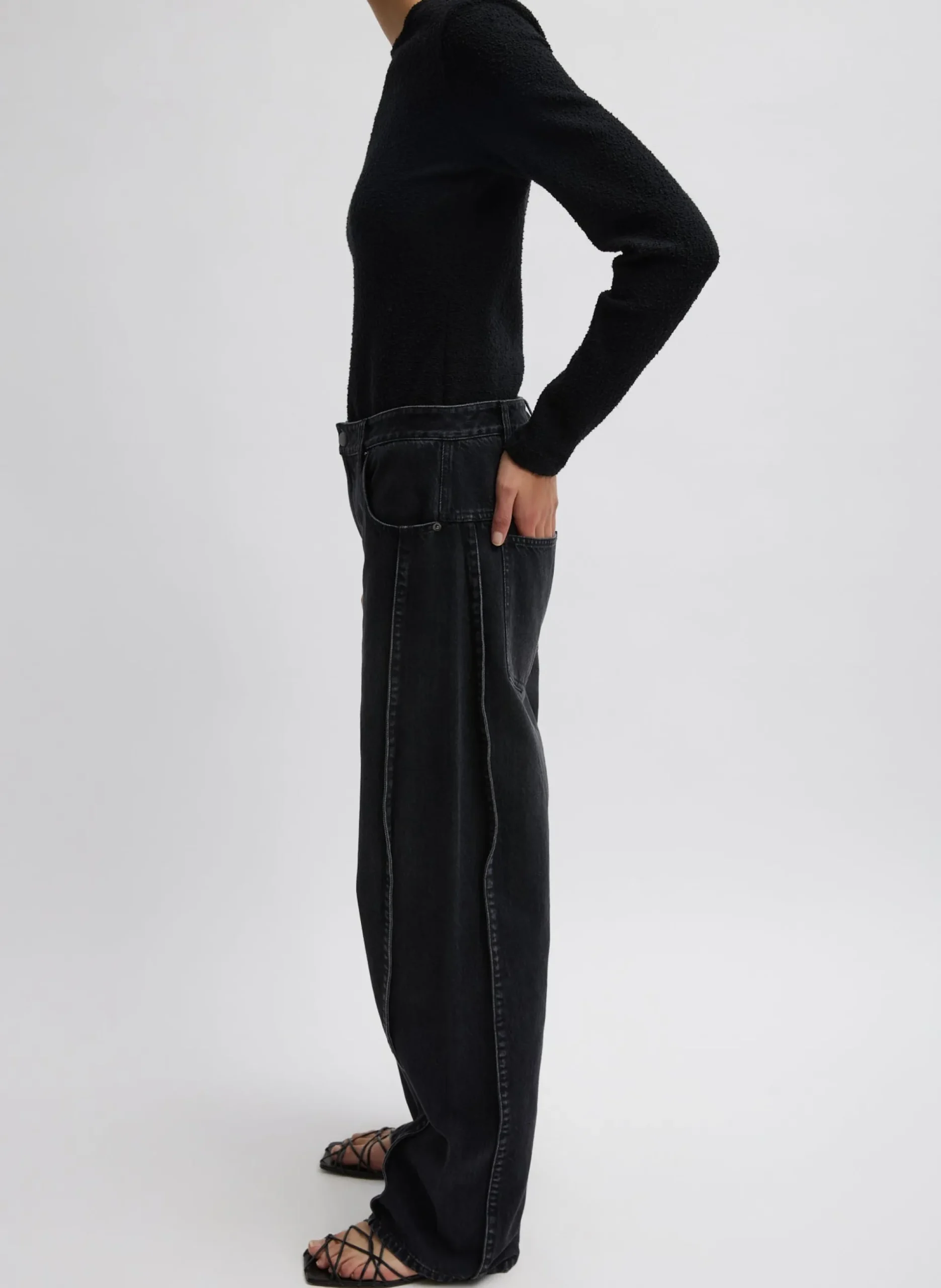 Vintage Black Denim Tuck Jean